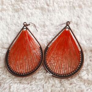 Elegant Orange Teardrop Earrings